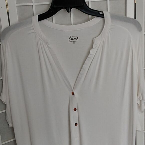 Simply Emma white sheer short sleeve top - Picture 2 of 10